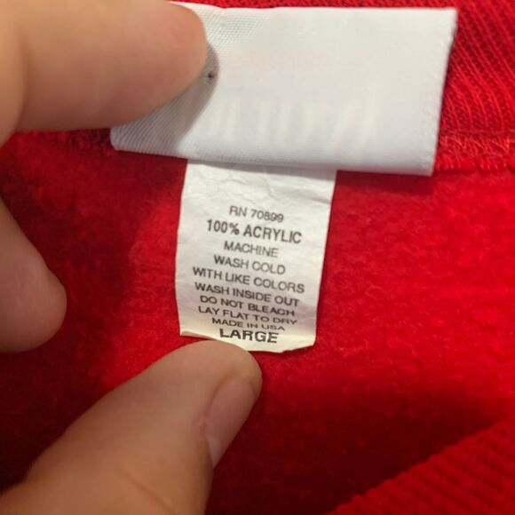 Vintage Holiday Time Bears Ugly Christmas Sweater Sz Large Red Holiday Crewneck - Picture 4 of 5